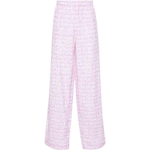 VETEMENTS pantaloni taglio comodo - rosa