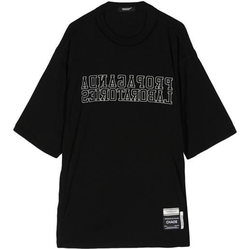 Undercover slogan-embroidered cotton t-shirt - nero