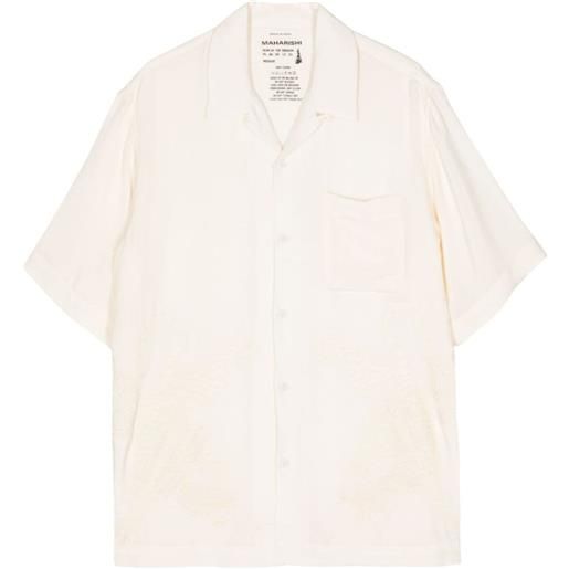 Maharishi camp-collar short-sleeve shirt - toni neutri