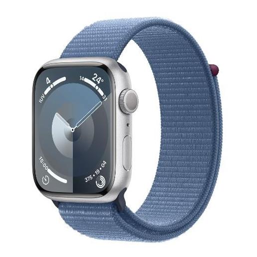 Apple smartwatch Apple watch series 9 gps 45mm cassa in alluminio argento con cinturino sport loop blu inverno [mr9f3ql/a]