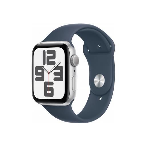 Apple smartwatch Apple watch se gps 44mm cassa in alluminio argento con cinturino sportivo s/m blu tempesta [mrec3ql/a]