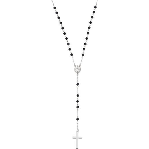 Amen collana uomo Amen rosario classico con pietre nere accl113