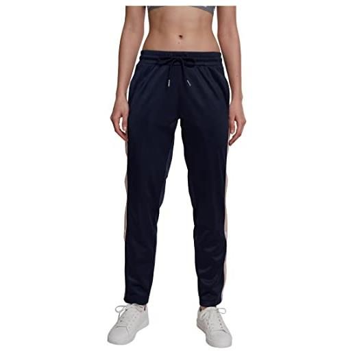Urban Classics ladies button up track pants, pantaloni, donna, blu (navy/lightrose/white 01331), 34w