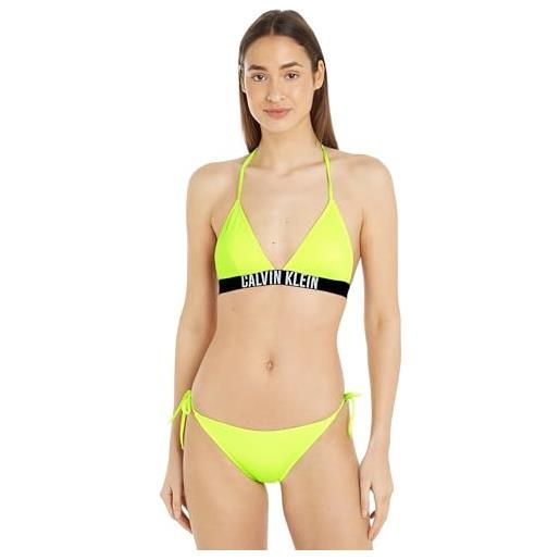 Calvin Klein slip bikini allacciatura laterale donna string side tie sportivo, verde (citrust burst), l