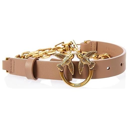 Pinko love day chain h2 belt vitello cintura, ww5q_ribes intenso-antique gold, m donna