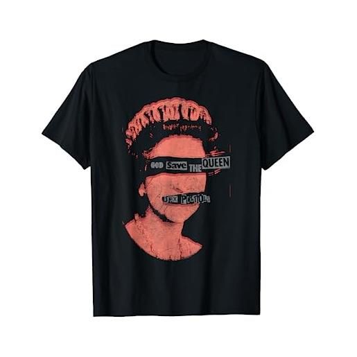 Sex Pistols - timbro rosso ufficiale god save the queen maglietta