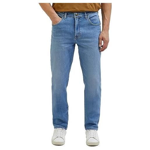 Lee brooklyn straight, jeans uomo, blu (freewheelin), 31w / 34l