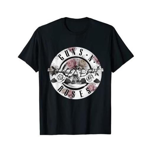 Guns N' Roses - pallottola da uomo con motivo floreale maglietta