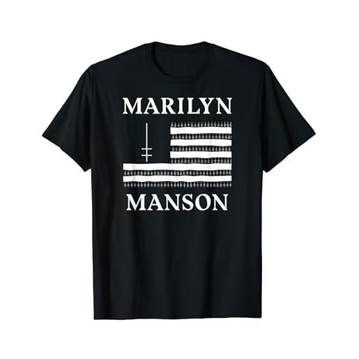 Marilyn Manson Official marilyn manson - flag and logo maglietta