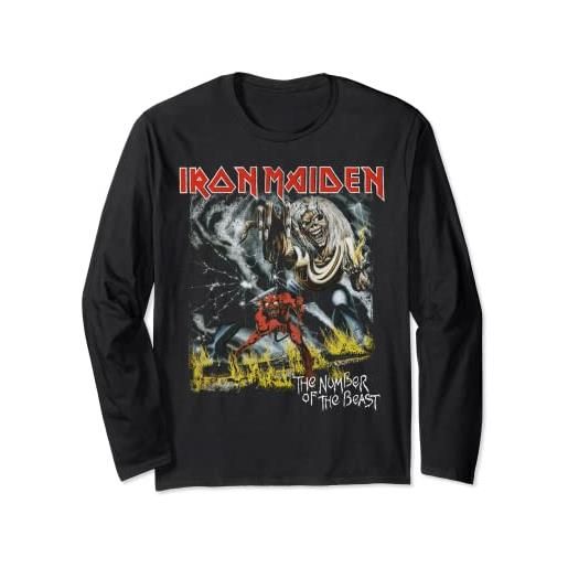 Iron Maiden - eddie number of the beast maglia a manica