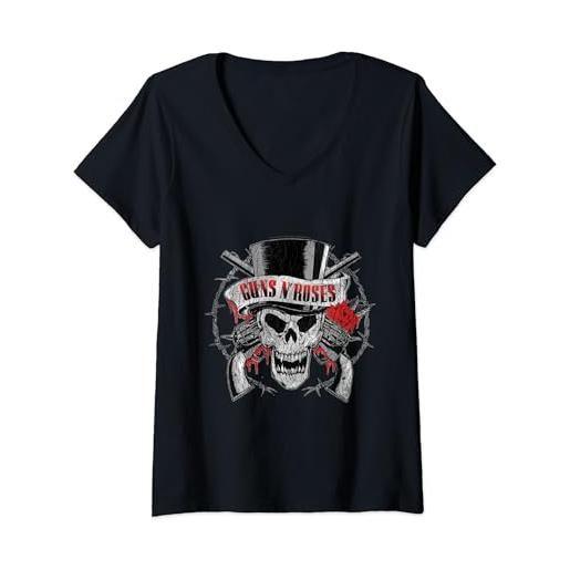 Guns N' Roses - cappello ufficiale con teschio maglietta con collo a v