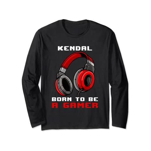 Personalized Gaming Gift Idea And Gamer  kendal - born to be a gamer - personalizzato maglia a manica