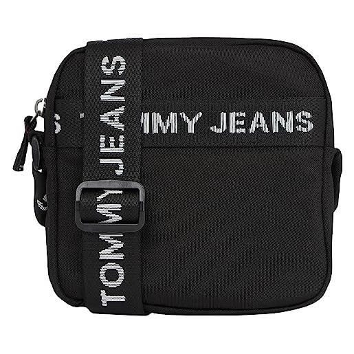Tommy Jeans borsa a tracolla uomo essential reporter media, multicolore (black), taglia unica