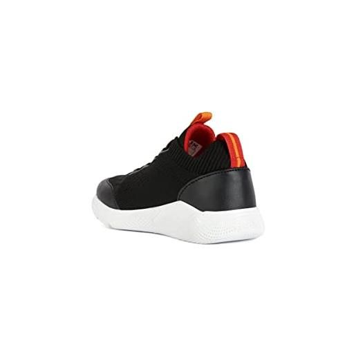Geox j sprintye boy, scarpe da ginnastica bambini e ragazzi, multicolore arancio e nero, 25 eu