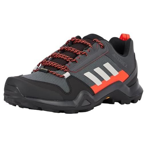 adidas terrex ax3 gore-tex hiking shoes, scarpe da arrampicata basse uomo, dgh solid grey grey one solar red, 44 eu