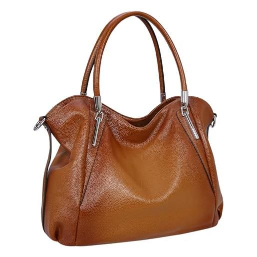 HESHE borse e borse in vera pelle per le donne tote top handle shoulder hobo bag satchel ladies crossbody borse, acetosa, (l) 12.99 x (h) 10.62 x (w) 4.33in