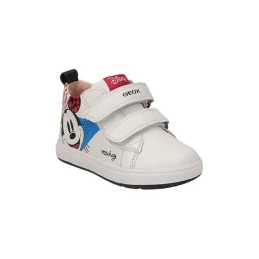 Geox b biglia boy b, scarpe da ginnastica bimbo 0-24, bianco/multicolore, 24 eu