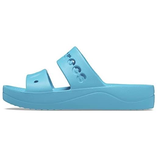 Crocs baya platform sandal, zoccoli donna, digital aqua, 39/40 eu