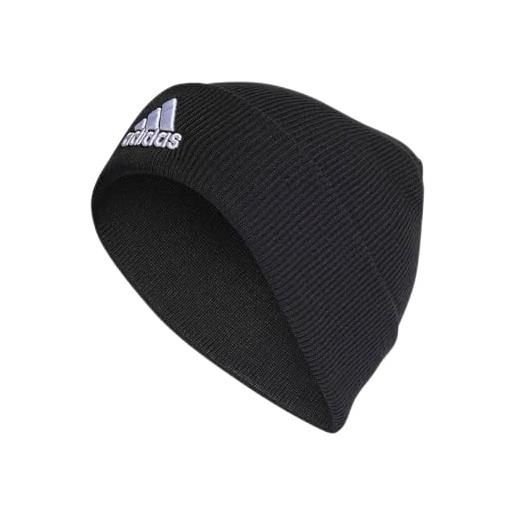 adidas cappello beanie logo, nero/bianco, xs