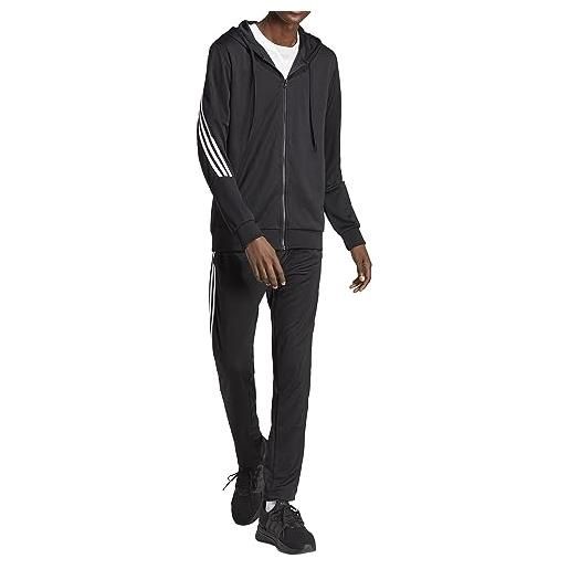 adidas 3-stripes tracksuit giacca, black / white, l uomo