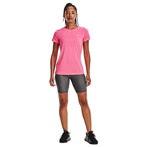 Under Armour women's standard tech short-sleeve t-shirt, (640) pink punk / / metallic silver, small