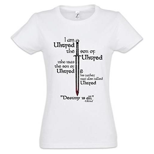 Urban Backwoods son of uthred women donna t-shirt bianco taglia l