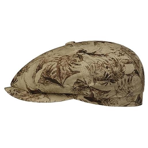 Stetson coppola hatteras organic linen uomo - made in the eu berretto newsboy con visiera, fodera primavera/estate - l (58-59 cm) beige