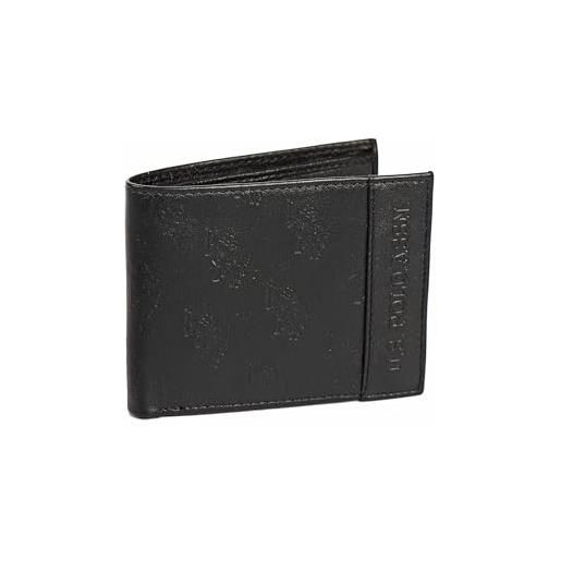 U.S. Polo Assn. - portafoglio vallarta horiz wallet in pelle, nero (12 x 1 x 9.5 cm)