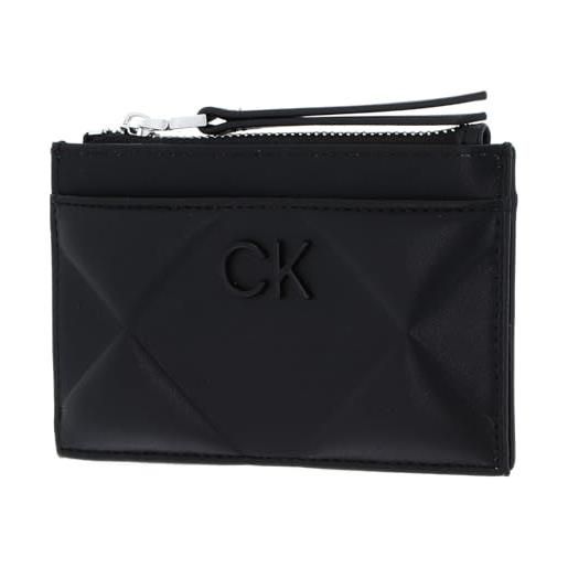 Calvin Klein quilt cardholder with zip ck black