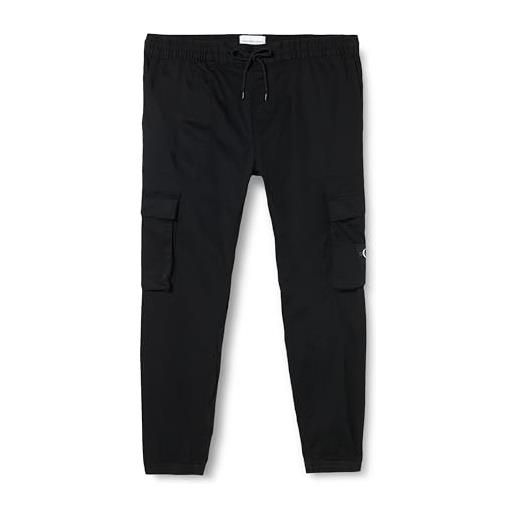 Calvin Klein Jeans men's plus skinny washed cargo pant woven pants, ck black, 3xl