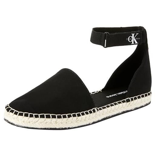 Calvin Klein Jeans espadrillas donna ankle scarpe in tela, nero (black), 39