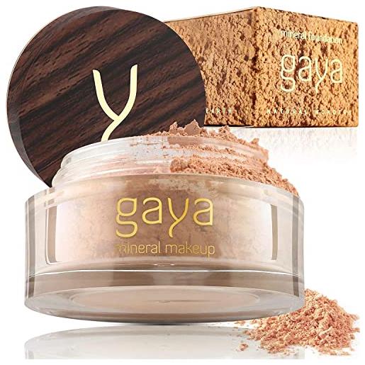 Gaya Cosmetics fondotinta minerale in polvere vegan unico 4 in 1 100% naturale multifunzionale copertura completa con protezione solare (mf10)