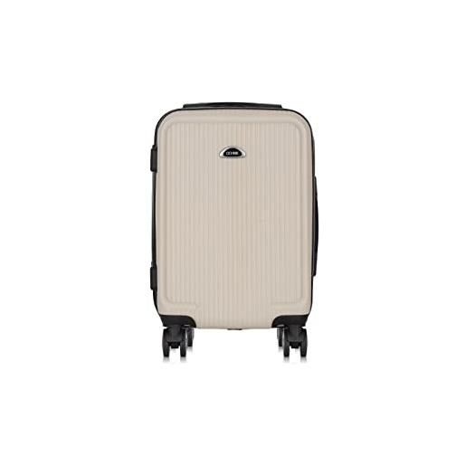 OCHNIK valigia per bagaglio a mano valigia rigida | materiale: abs | colore: crema | taglia: s | dimensioni: 53x35x23 cm | capacità: 28 l | 4 ruote | alta qualità