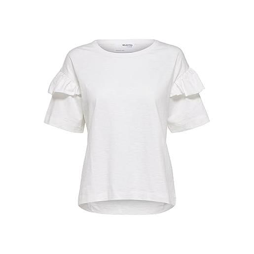 SELECTED FEMME slfrylie ss florence tee m noos s superiore, bianco, xl donna