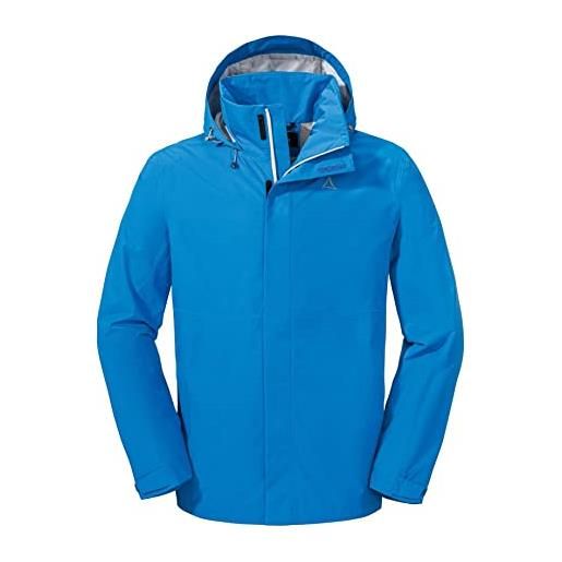 Schöffel giacca da uomo gmund m antivento e impermeabile, giacca traspirante per attività all'aria aperta, con cappuccio riponibile, blu, 60