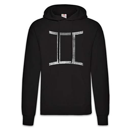 Urban Backwoods zodiac sign gemini hoodie felpe con cappucio sweatshirt nero taglia l