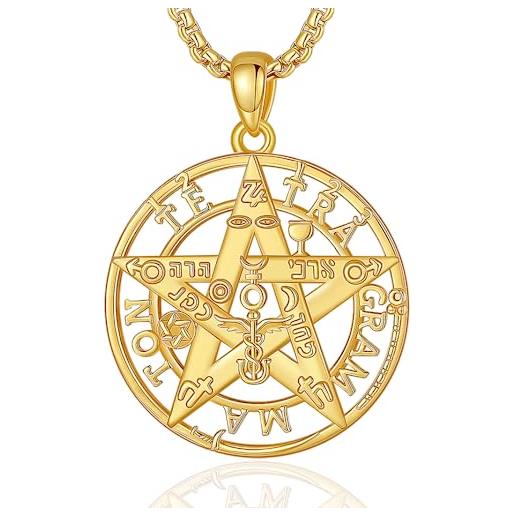 Ciondolo Pentacolo In Bronzo - Collana Pagana Per Wicca E Spiritualit Gioiello D 352989 - Foto 4