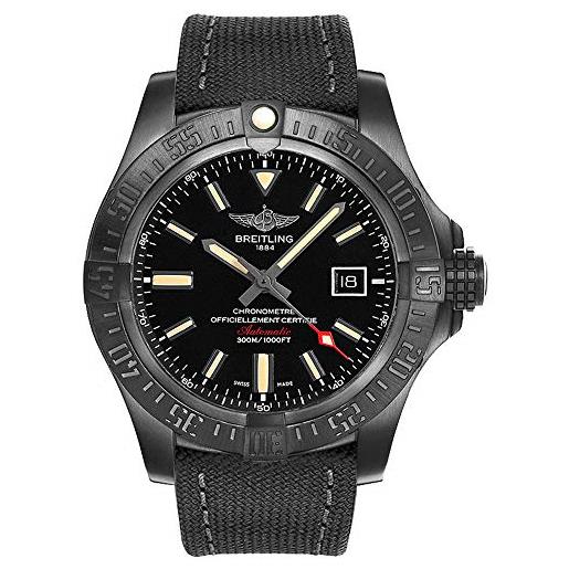 Breitling orologio da uomo avenger black. Bird v1731010/bd12-100w, nero/verde. , cinturino