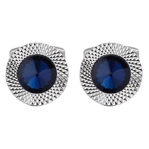 Cufflinks Direct gemelli da regalo in argento con gemme di cristallo swarovski blu zaffiro di gemelli diretti (gemelli con confezione regalo)