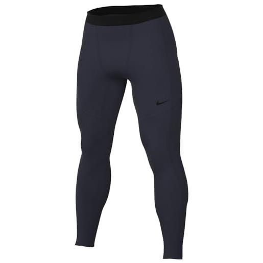 Nike m np df tight leggings, obsidian/white, l uomo