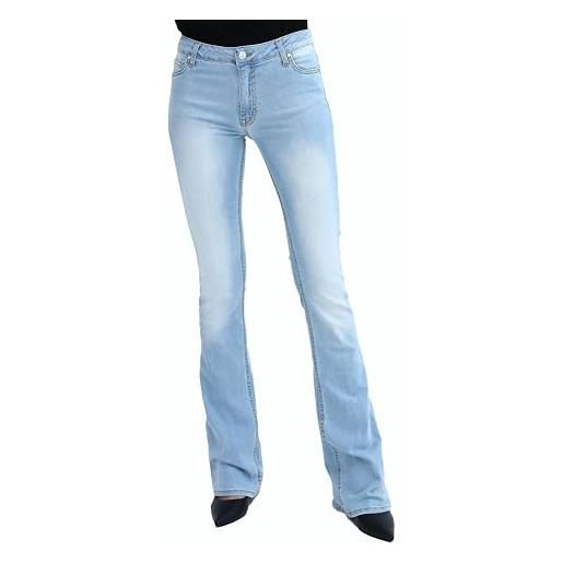 MET - jeans donna, flare fit jeans a zampa, vestibilità regular | modello nos roxanne f4w11, blu chiaro. (it, numero, 28, regular, regular, azzurro chiaro)