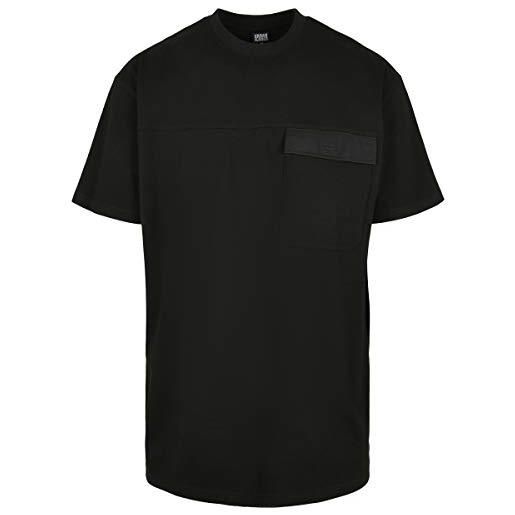 Urban Classics tè tascabile oversize con patta grande t-shirt, nero, xl uomo