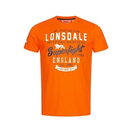Lonsdale tobermory t-shirt, black/orange/white, xxl men's
