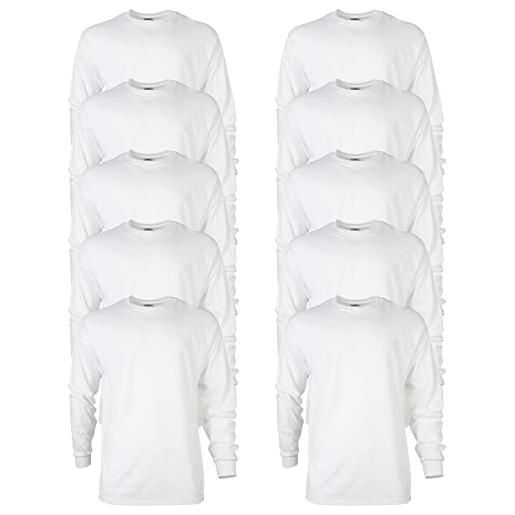 Gildan t-shirt a maniche lunghe in cotone ultra cotton, modello g2400, uomo, bianco, l