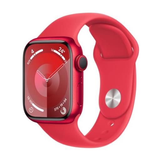 Apple smartwatch Apple watch series 9 gps 41mm cassa in alluminio con cinturino sportivo s/m rosso [mrxg3]