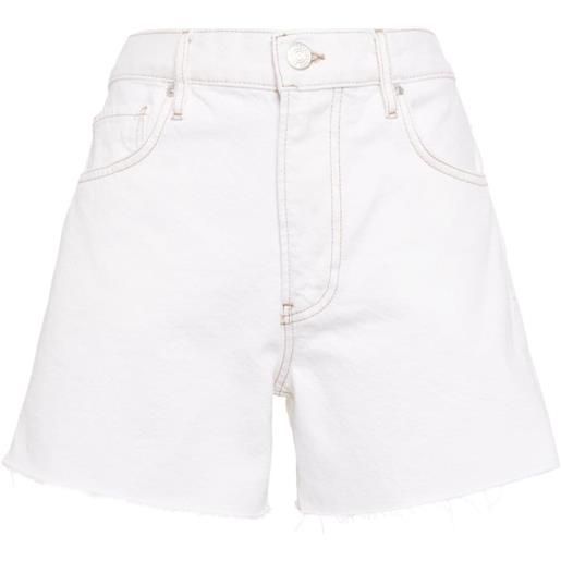 FRAME frayed-edge denim mini shorts - bianco