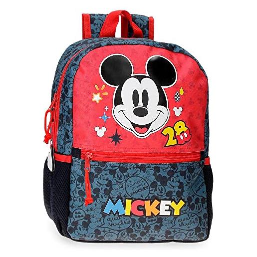 Disney mickey get moving zaino scuola multicolore 25x32x12 cm poliestere 9,6l, multicolore, zaino scuola