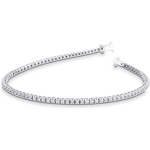 Gioielli di Valenza bracciale tennis in oro bianco 18k con diamanti