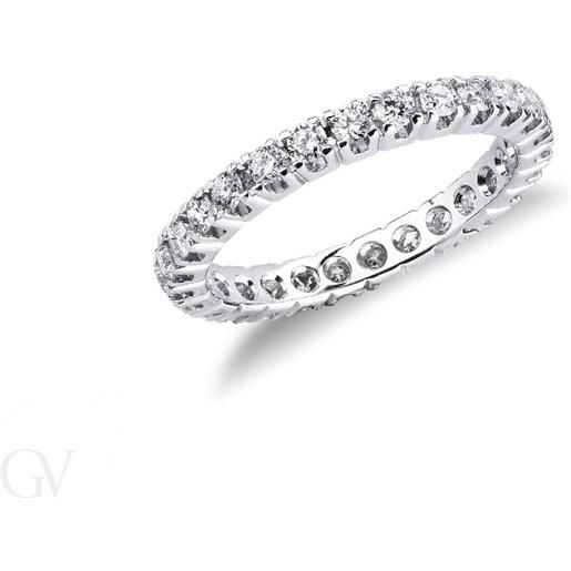 Gioielli di Valenza anello modello eternity in oro bianco 18k e diamanti da 0.04 ct