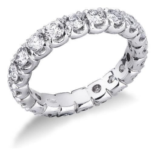 Gioielli di Valenza anello eternity in oro bianco 18k con diamanti